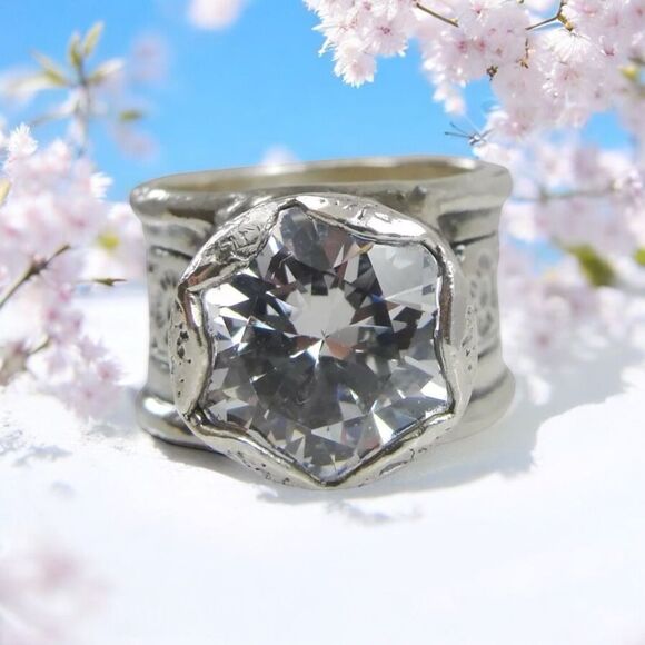 SILPADA R2208 Retired Queen for a Day Cubic Zirconia Sterling Silver Ring 5 - Picture 2 of 12